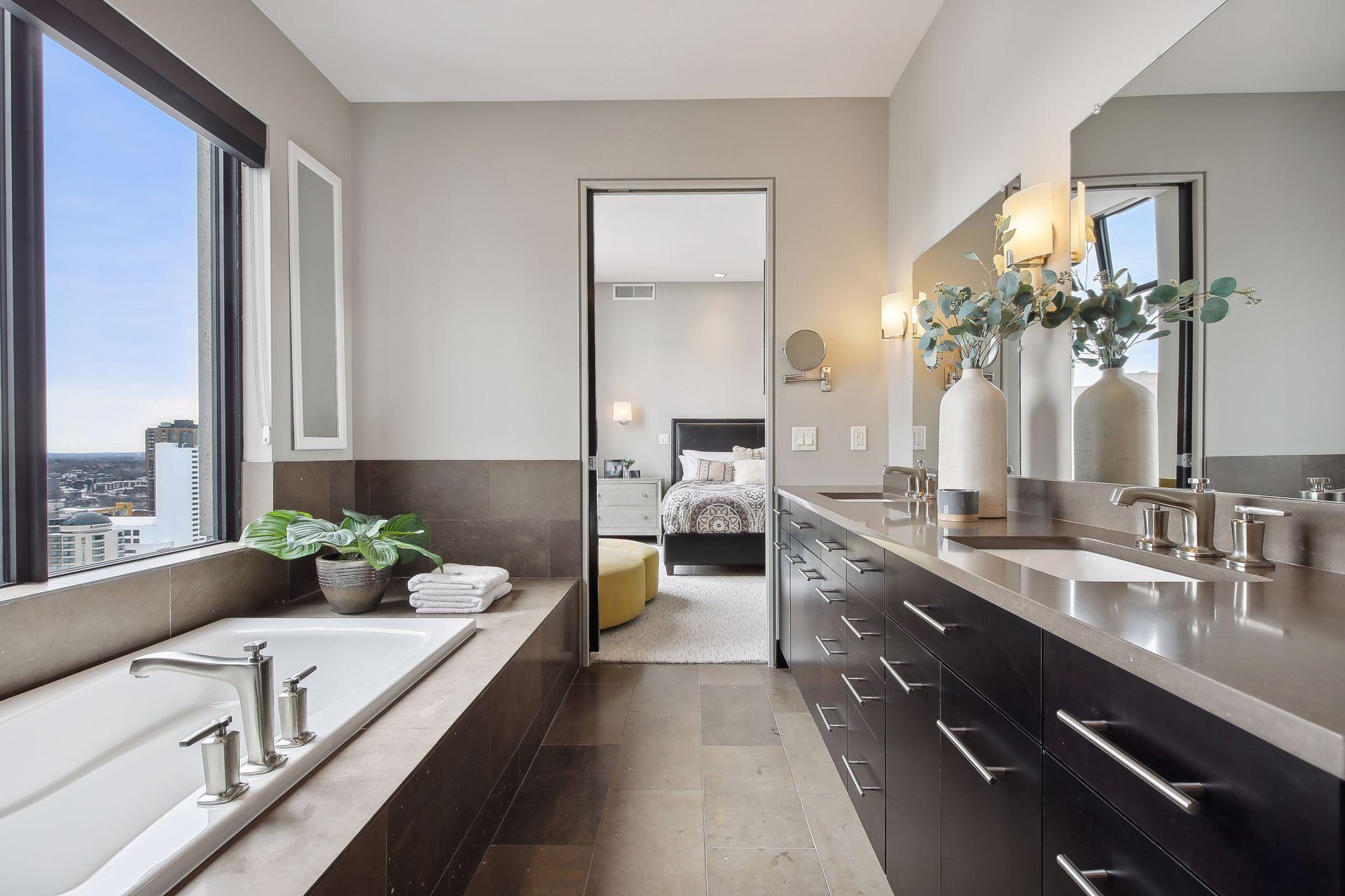 and a luxurious bathroom.
