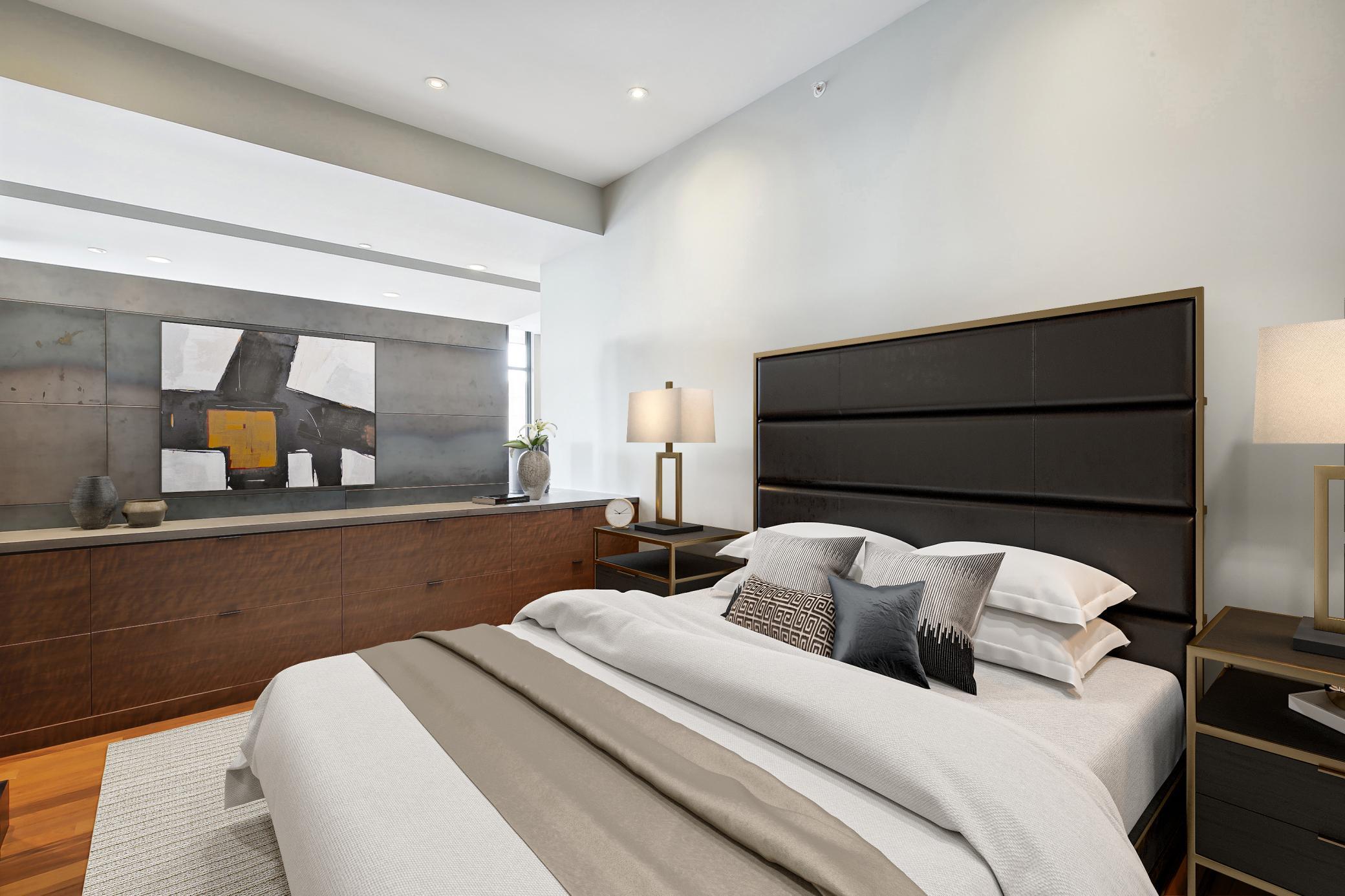 add a wall for a private bedroom (virtually staged).