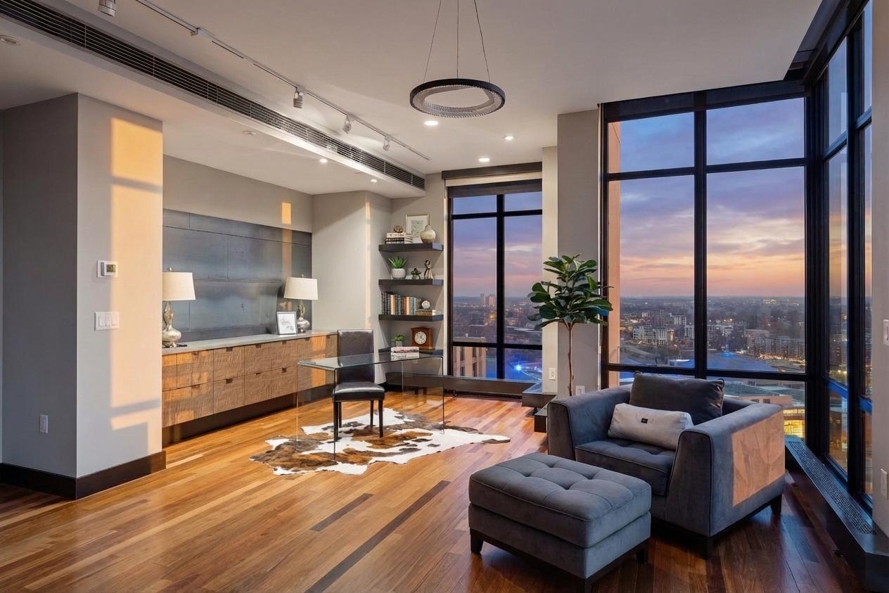 Floor-to-ceiling windows on the 21st floor of The IVY Residences provide amazing views!