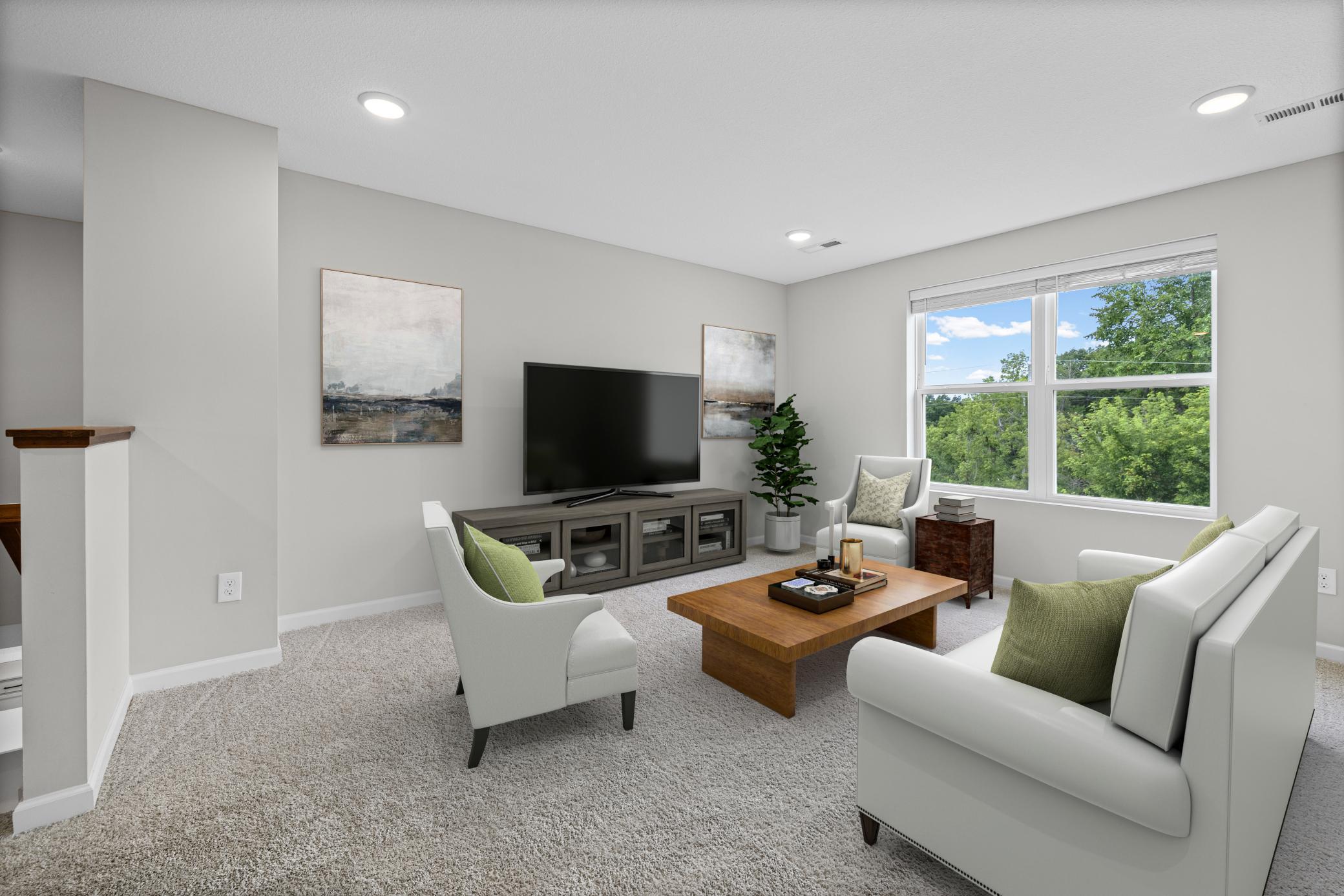 Virtually staged upstairs loft