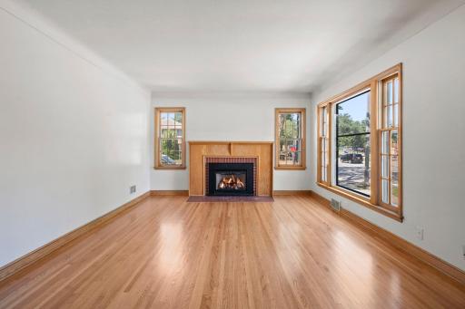 Gorgeous refinished oak floors and lots of natural light