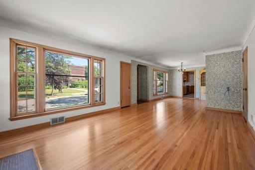 Living room to dining room view