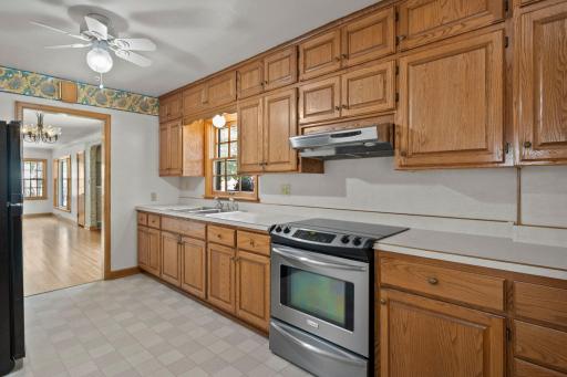 Stainless steel electric stove and vent hood