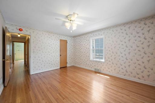 East view of primary main floor bedroom