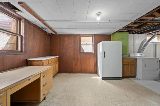 SE corner of basement with egress windows