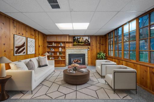 Basement Family Room - Photo is virtually staged