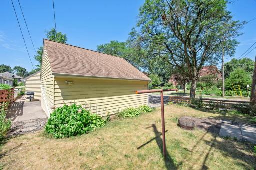 East side of yard with beautiful perennials