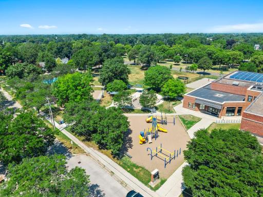 Aerial view of playground at Victory Park