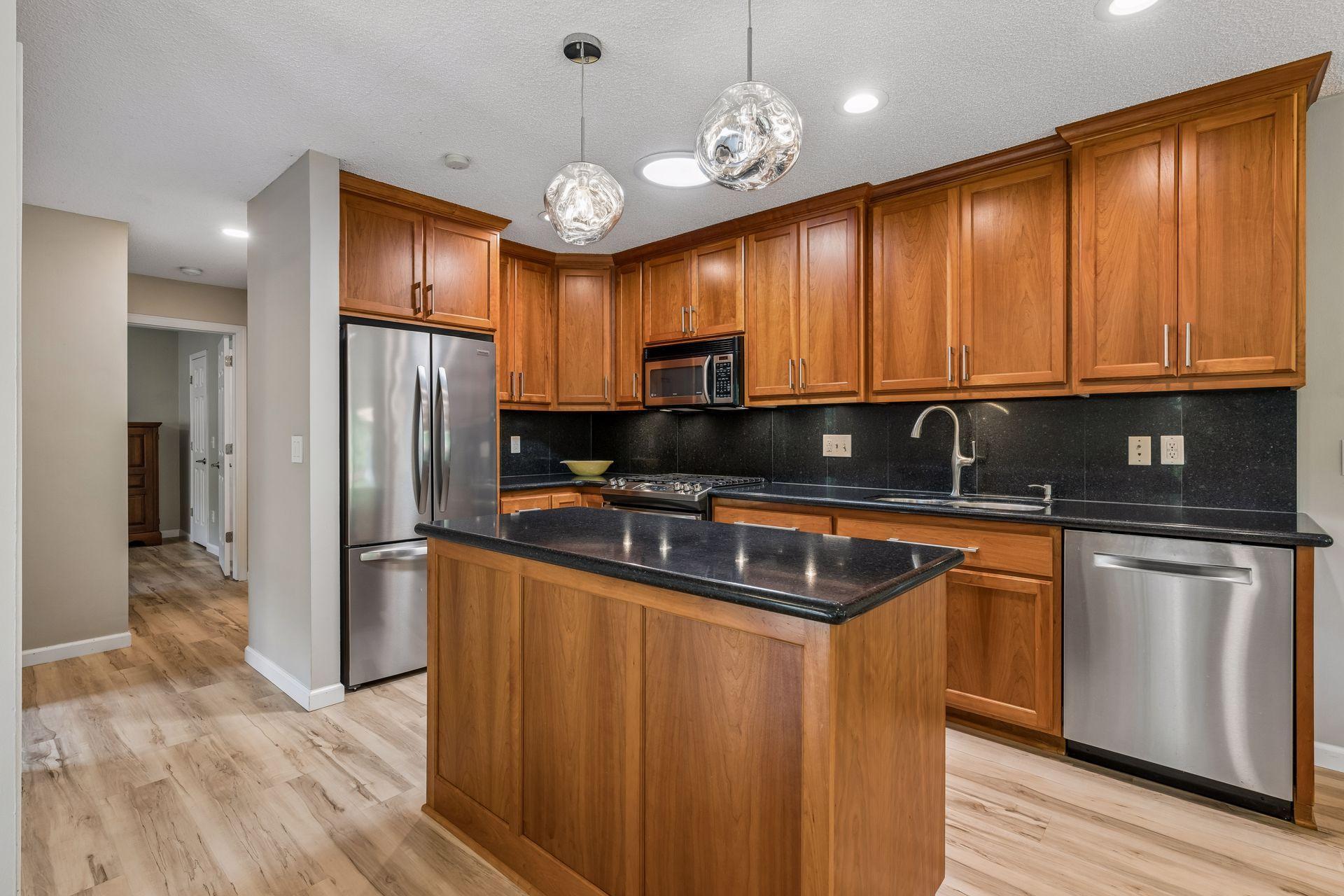 Task lighting and gorgeous Silestone quartz countertops