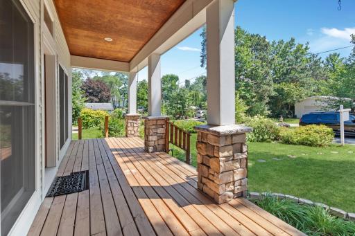 Sit on the porch and enjoy your perennial gardens and the quiet area of St. Croix Beach.
