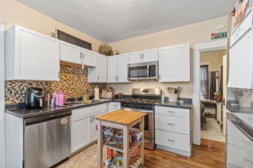 Awesome kitchen renovation with newer cabinets and stainless steel appliances.