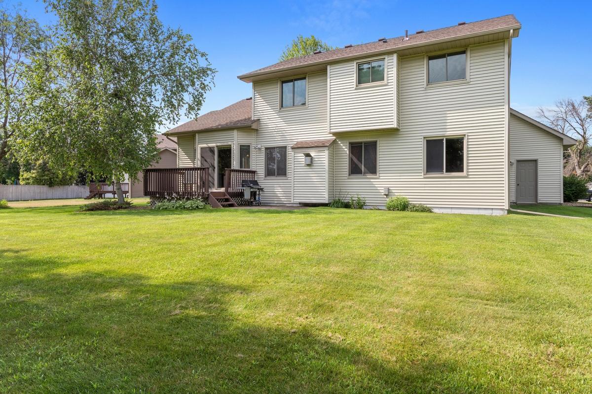 Comfortable deck overlooking back yard