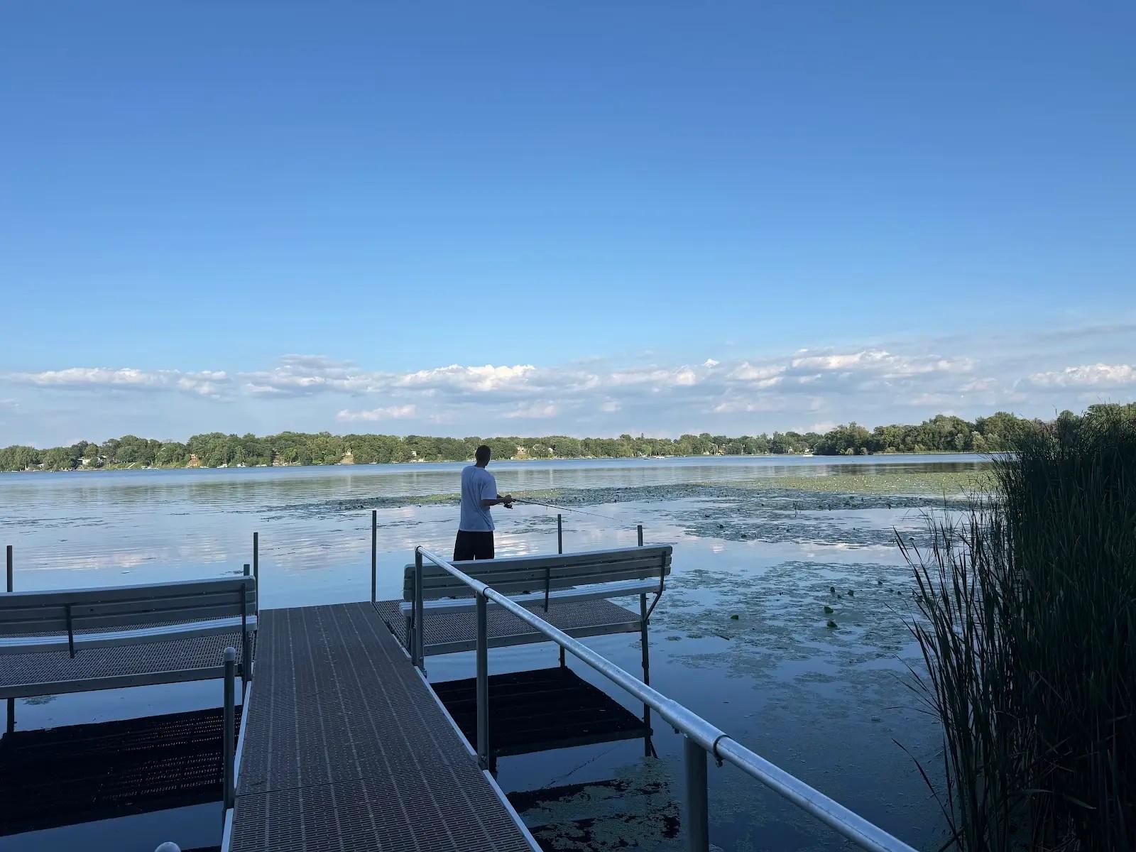 Shared dock overlooking Eagle Lake.