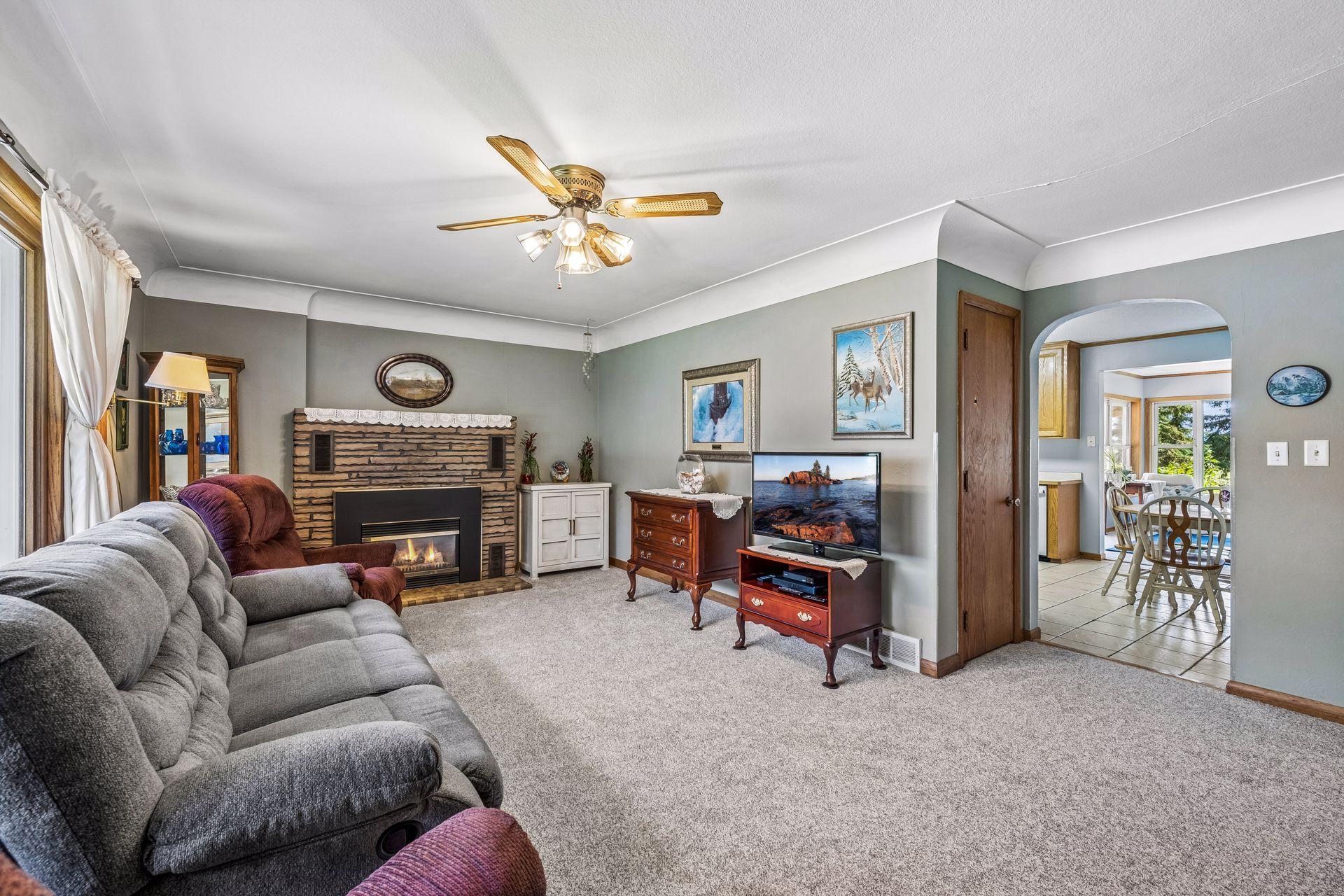 Living room from vantage point of the front door.