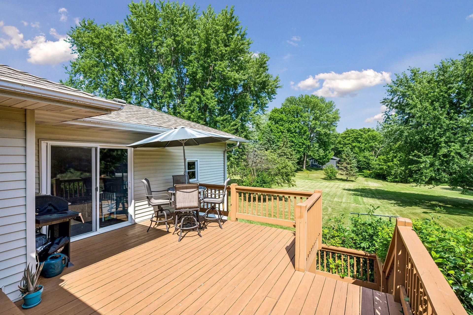 Great deck for entertaining or relaxing.