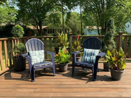 Newly stained deck