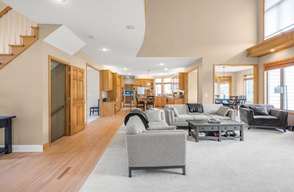 Living room flow through kitchen
