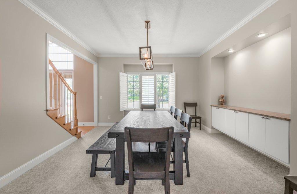 Dining room with built in storage