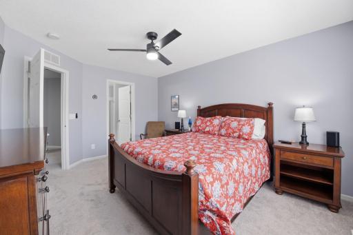Primary suite with private bath and walk in closet