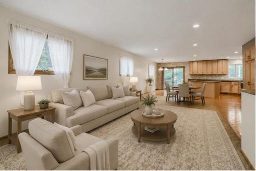 Virtually staged Living Dining Area