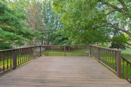16'x14' of deck space greets you as you take in your well-manicured backyard