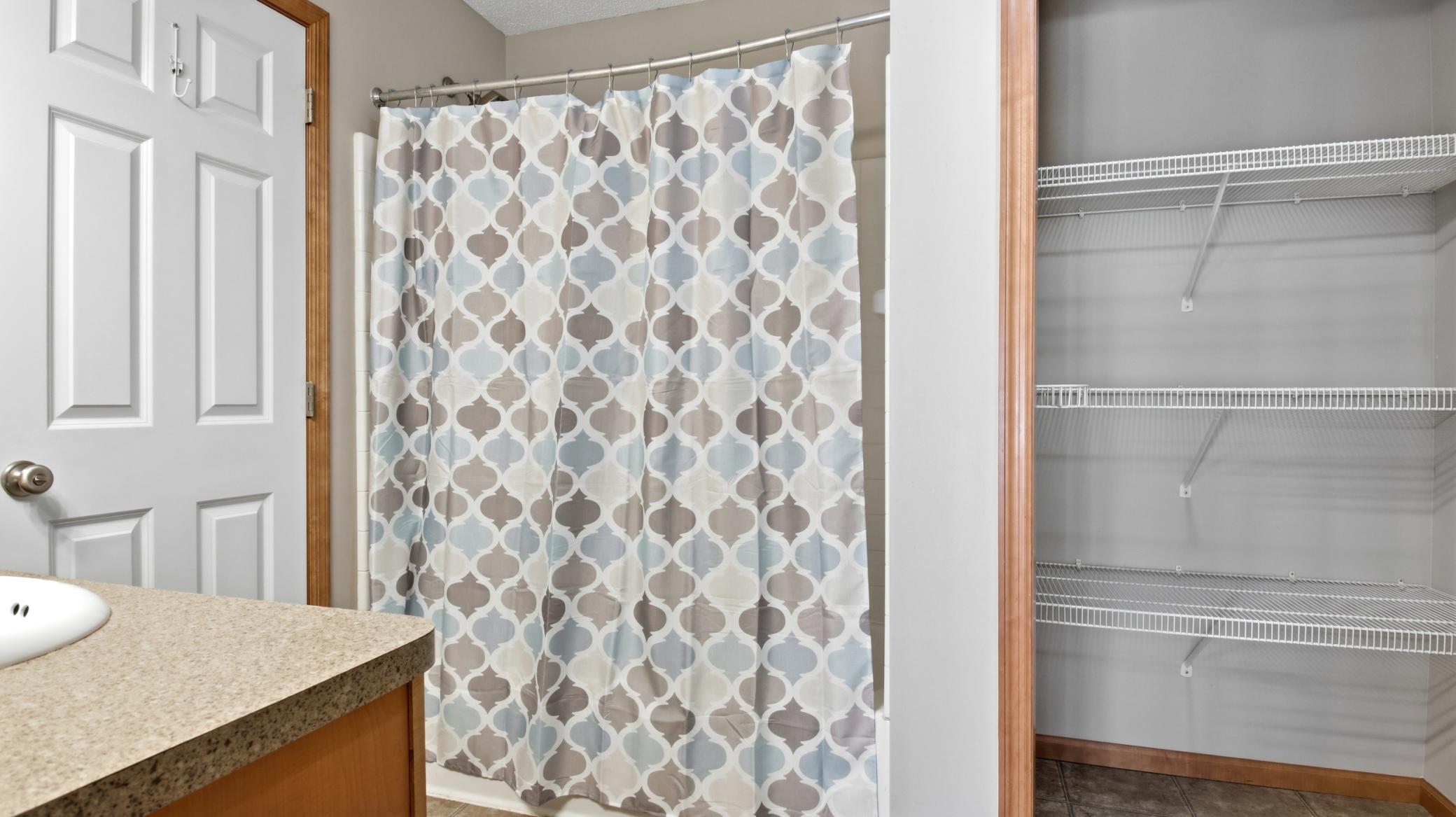 A full bath with a large, convenient closet!