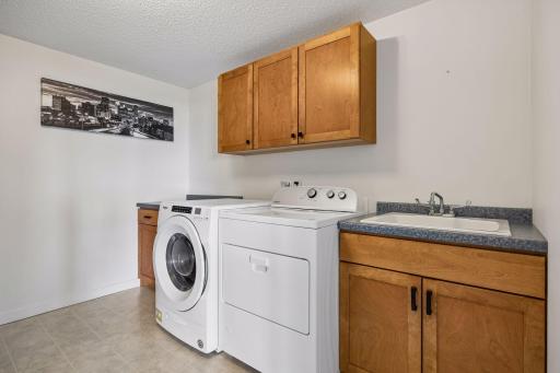 Dedicated lower-level laundry room