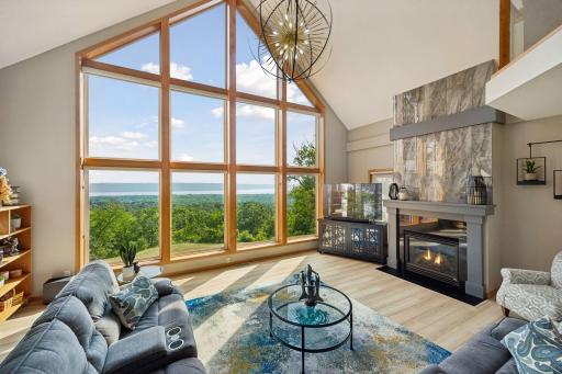 Gas fireplace demands its own attention