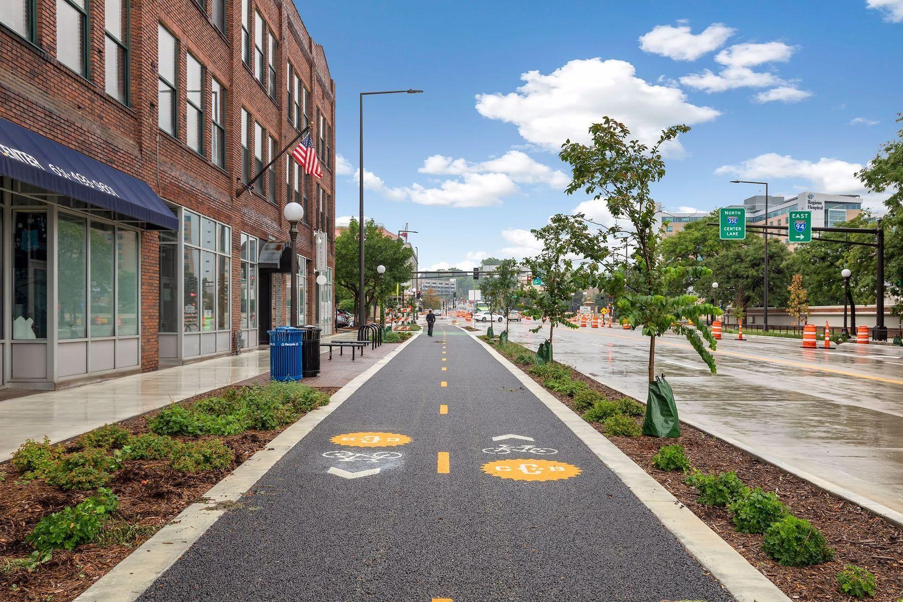 Pedestrian- and bike-friendly streets designed for easy downtown living and daily convenience.