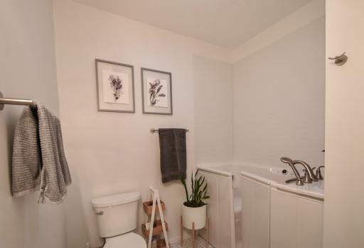 Walk in tub with surround.