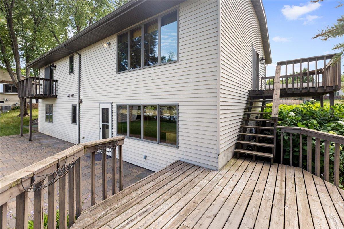 Large two story side deck