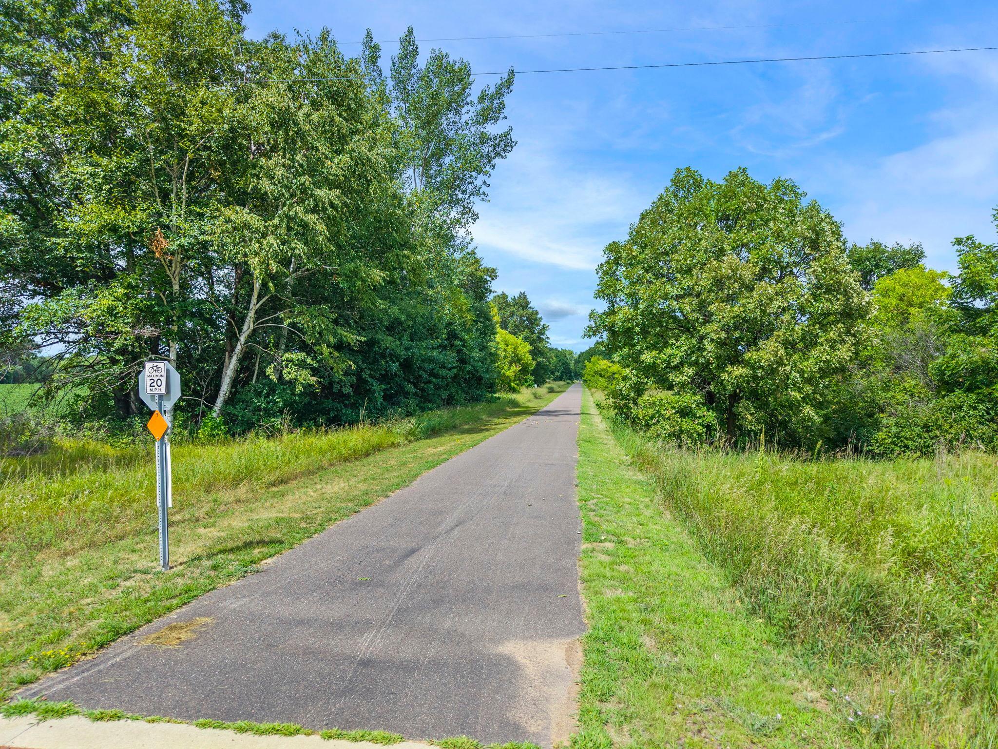 Sunrise Prairie Trail runs along the east side of the property