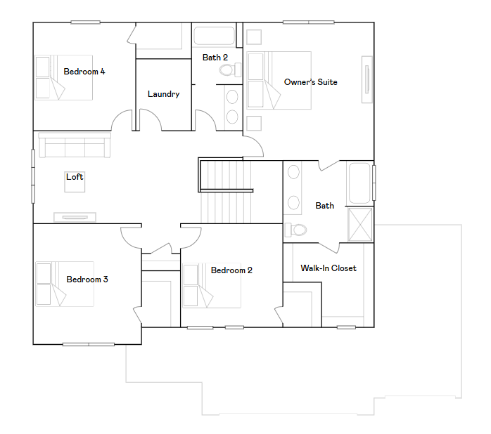 Lewis upper level floorplan