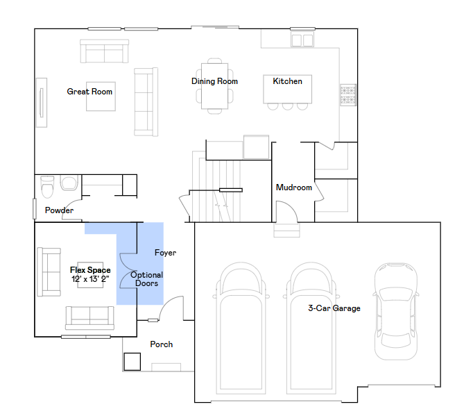 Lewis main level floorplan
