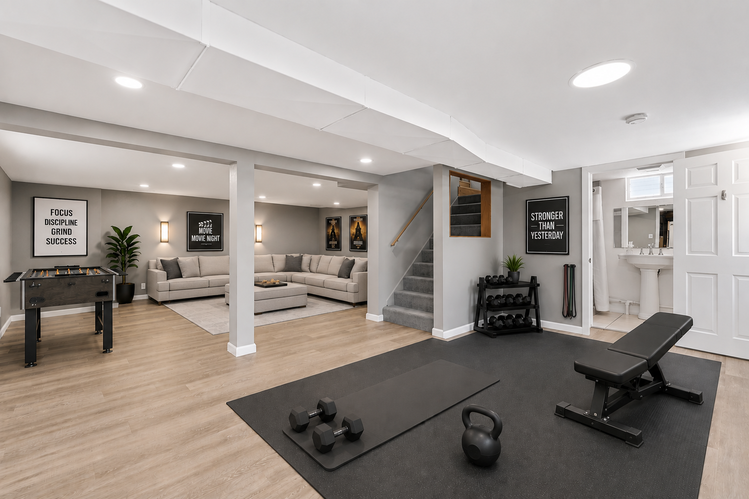 Virtual staged lower level