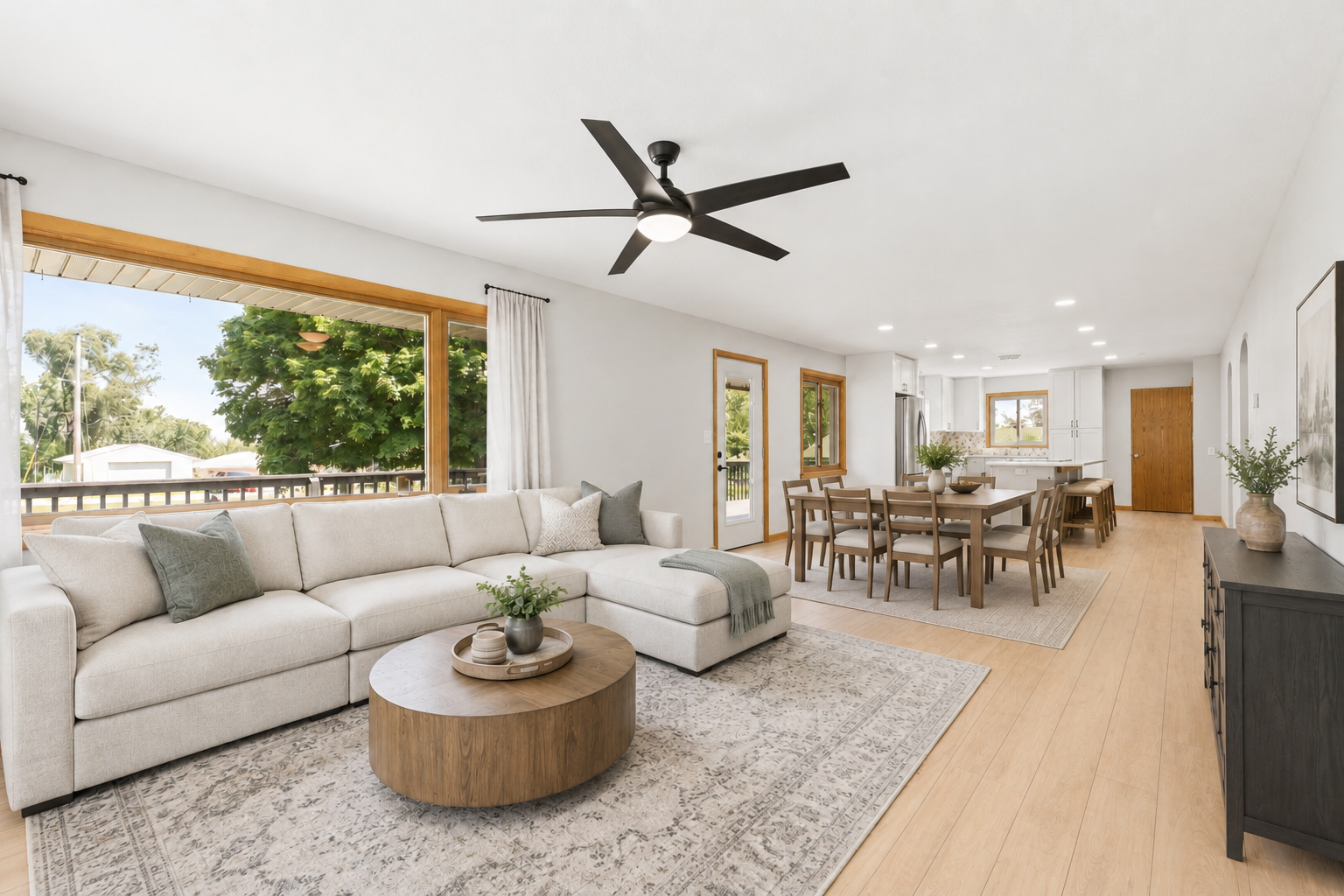 Virtual staged living room