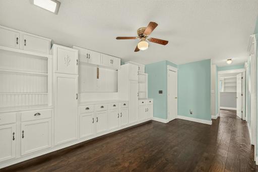 Lower Level Family Room with Built Ins
