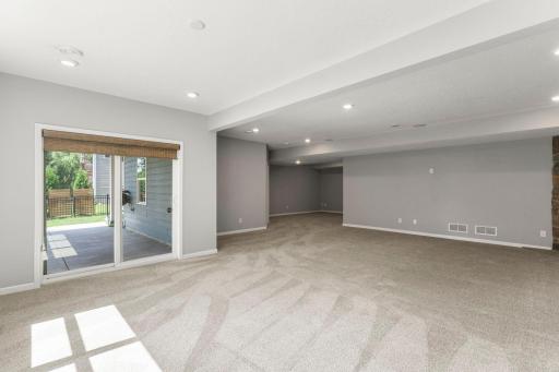 Enjoy the rec room with direct access to the backyard patio!