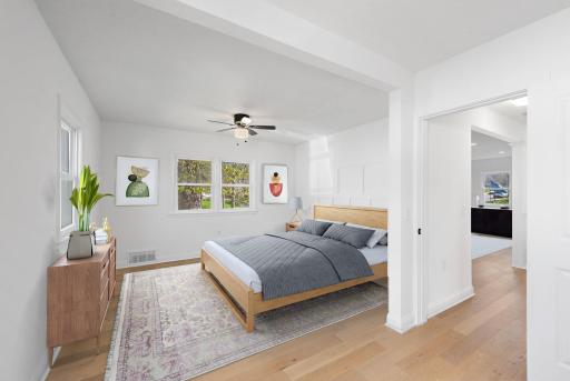 Oversized owners bedroom with large walk-in closet