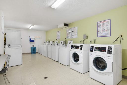 Two large, clean community laundry rooms with multiple card reading machines for added convenience and minimal wait times.
