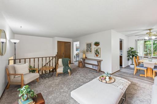The new carpet in the living room and stairs make it cozy and comfortable.