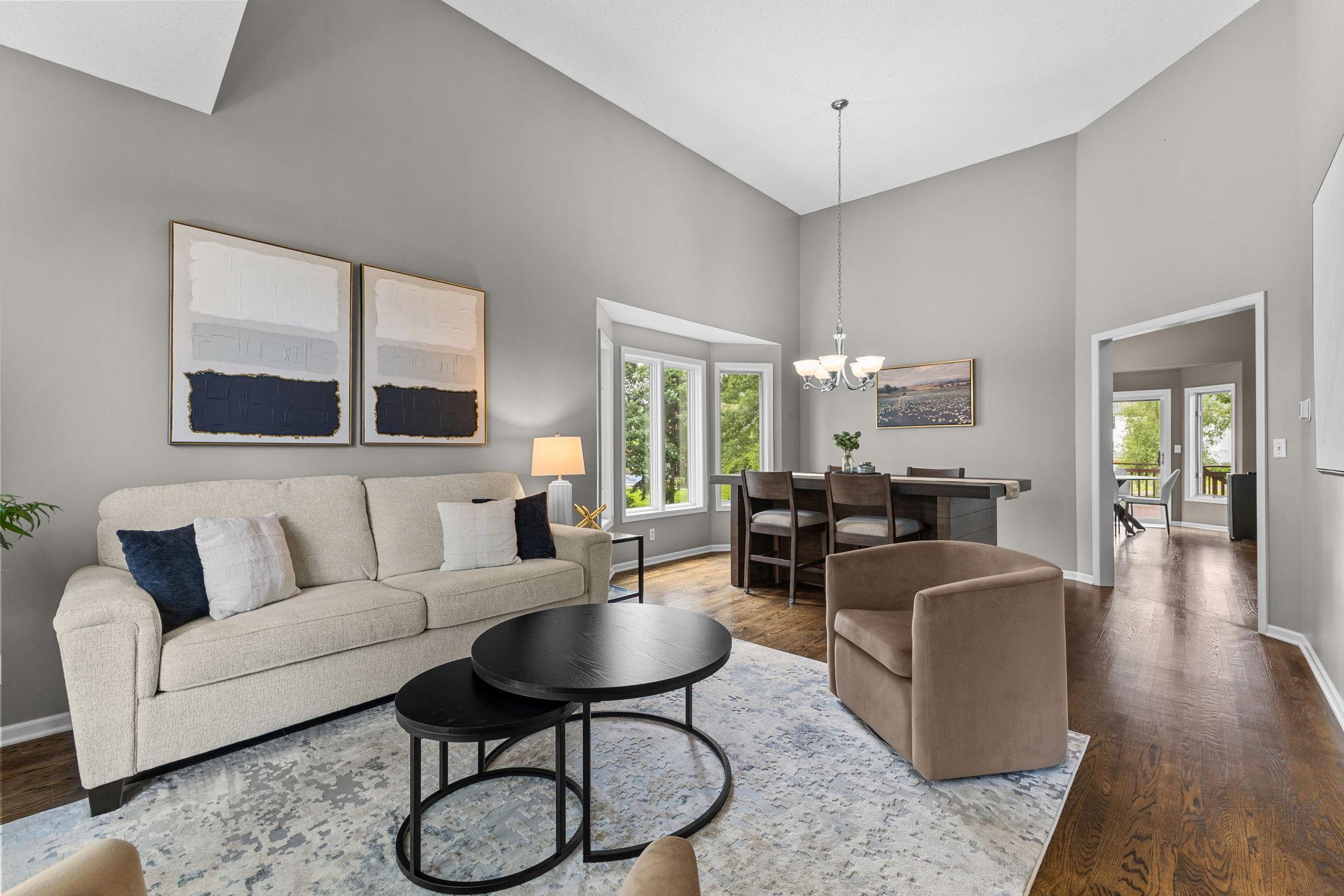 An inviting living room designed for morning coffee, quiet conversations, and everyday moments at home.