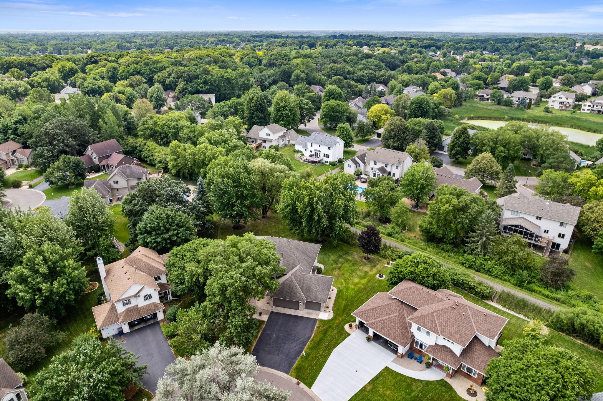 A neighborhood known for its beautiful homes and established landscaping.