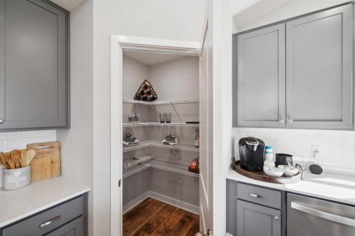 Spacious walk-in pantry. Photo of model, colors and options will vary.