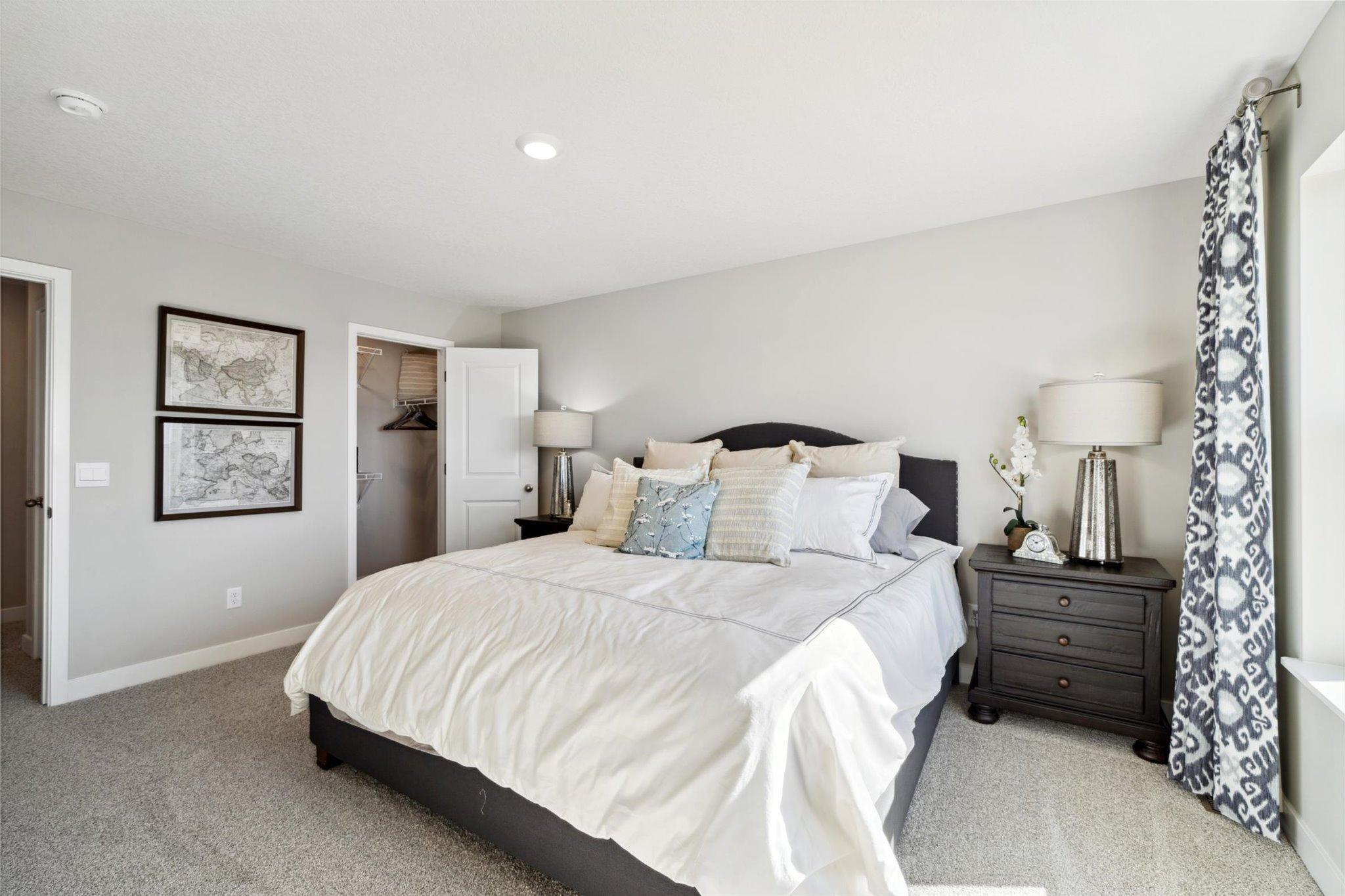 Plenty of space to fit King size bed and oversized furniture. Photo of model, colors and options will vary.