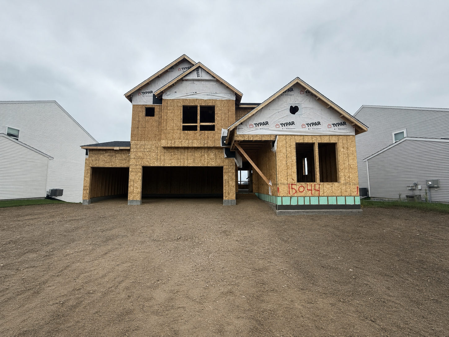 Exterior of Home. Photo has been edited to remove construction site materials.