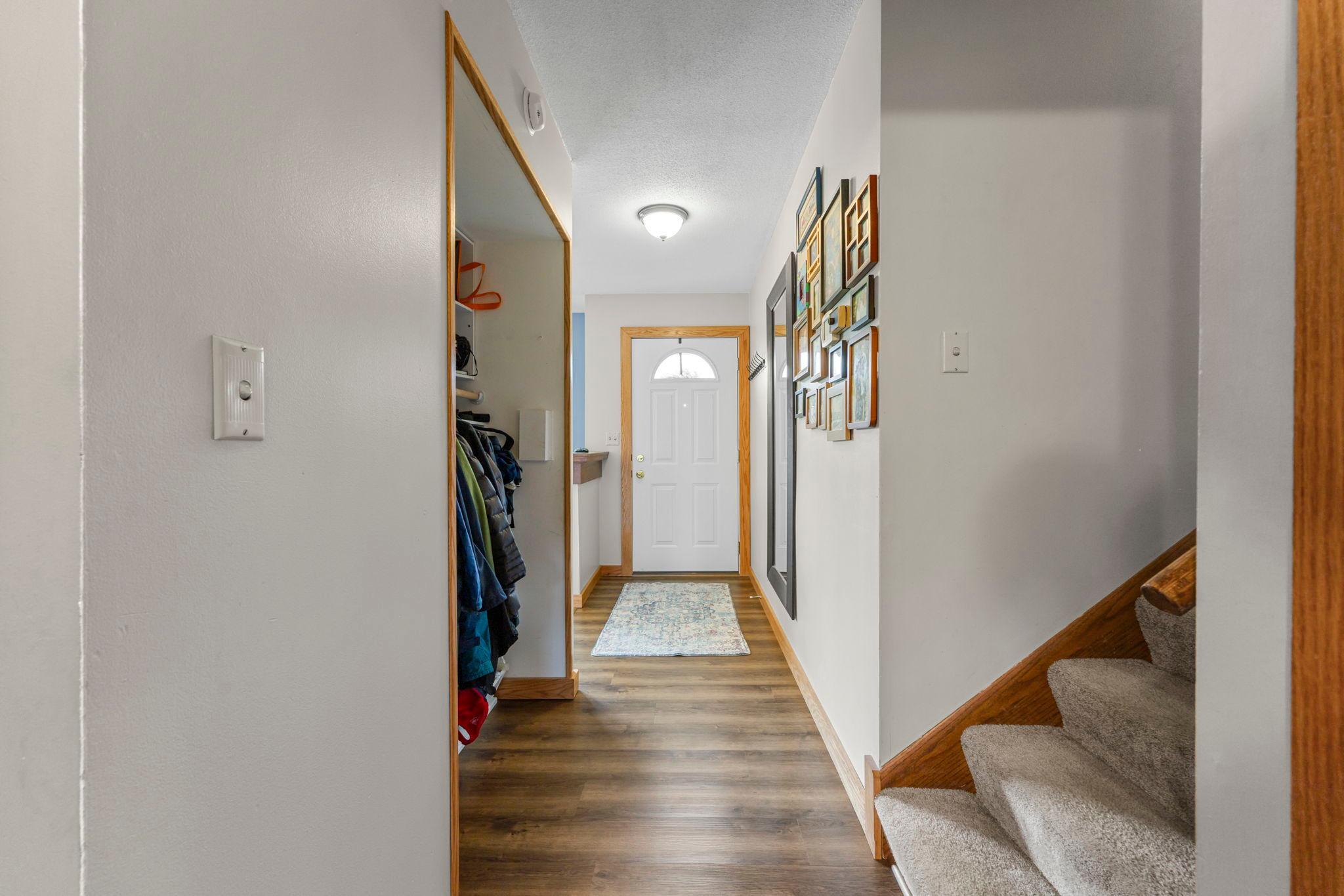 Coat closet; updated flooring
