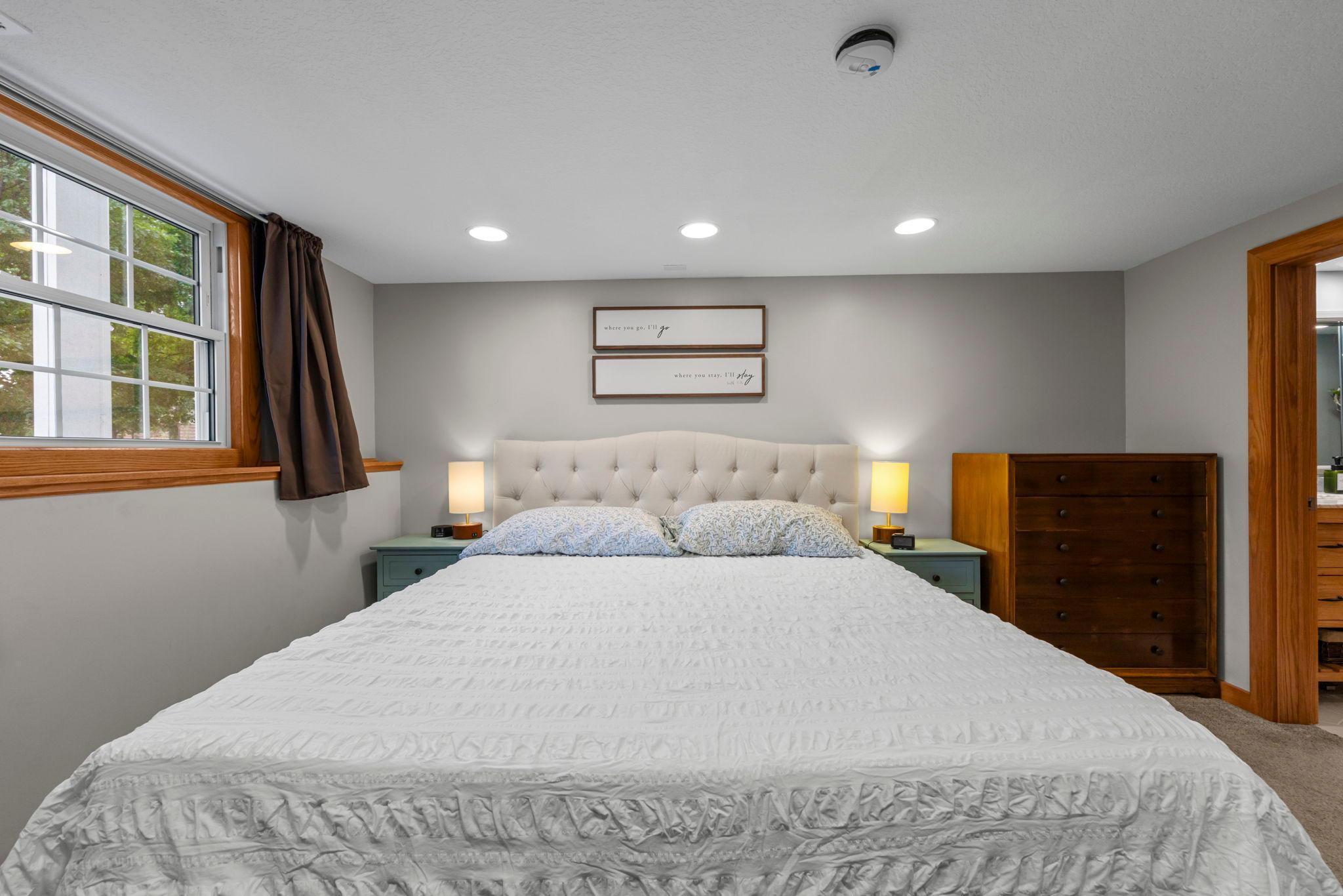 Recessed lighting; large window
