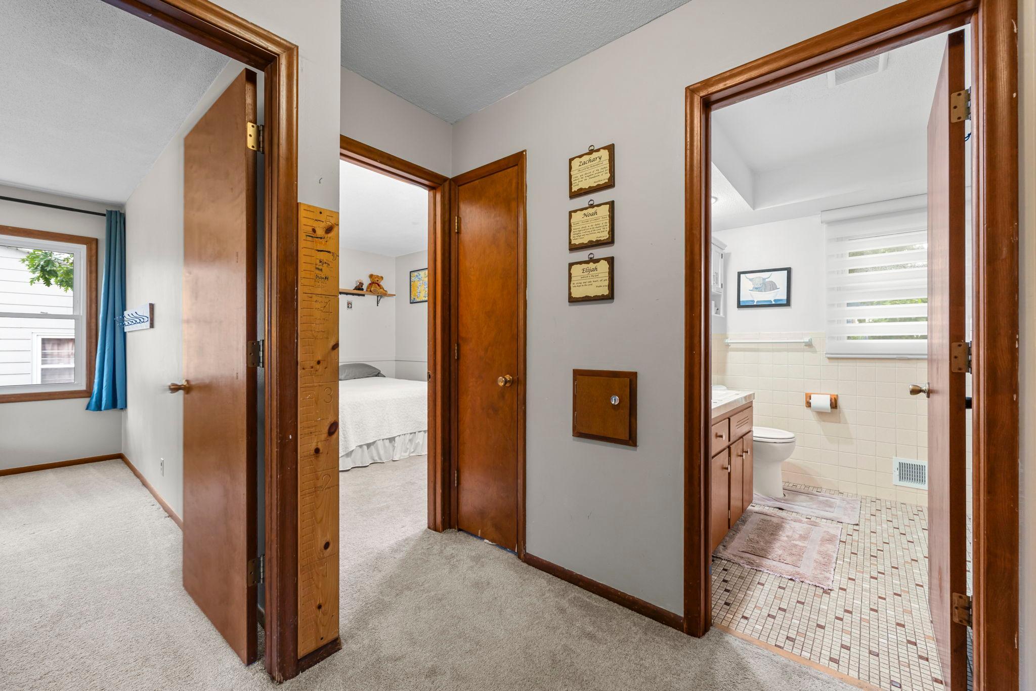 Additional linen closet in hallway & the fun 1960's laundry chute