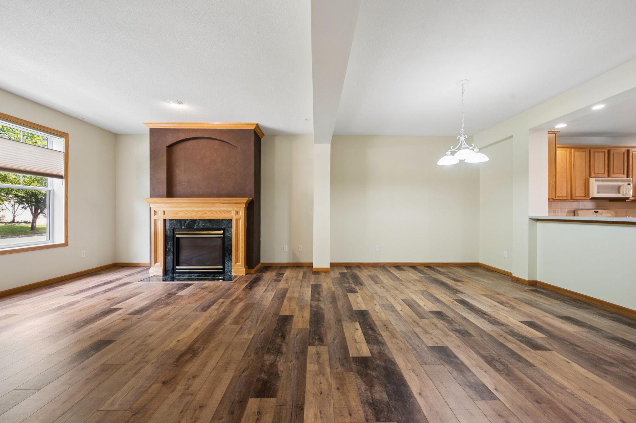 Living Room Has A Gas Fireplace.... Custom Blinds